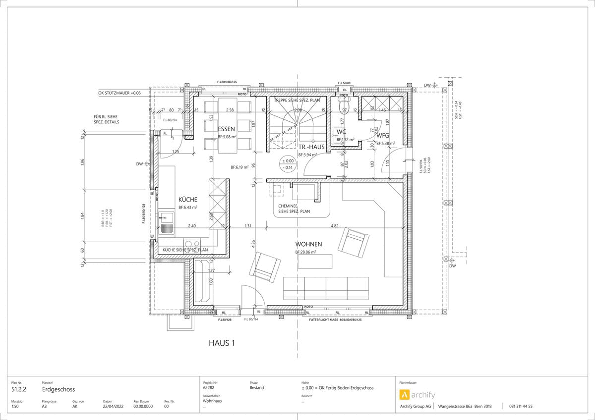 Vorher / Nachher: Plandigitalisierung Wohnhaus Bamert (Projekt A2282)